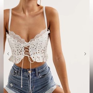for love&lemons sadie corset crop top
